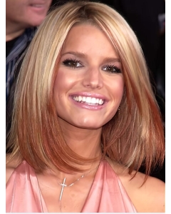 Short mixed-color lace human hair bob wig about 12 inches