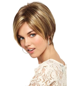 Blonde Modern Bobs Monofilament Short Wigs