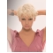 Young Fashion Platinum Blonde Short Capless Synthetic Women Wigs