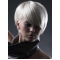 Young Fashion Sheer White Satin Short Capless Synthetic Women Wigs