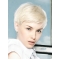 Young Fashion Platinum Blonde Short Yongthful Lace Front Human Hair Women Wigs