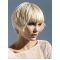 Young Fashion Platinum Blonde Short Hairstyle Classic Mono Synthetic Wigs