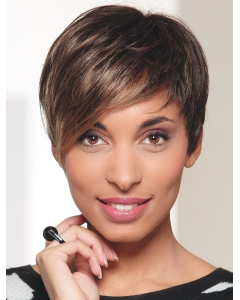 Fashional Brown Short Straight Boycuts New Design Synthetic Women Wigs