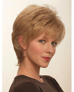 Blonde Straight Short Fashionable Capless Synthetic Women Wigs