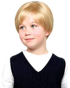 Designed Blonde Straight Short Lace Front Synthetic  Kids Wigs