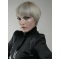 Young Fashion  Short Straight With Bangs Capless Grey Synthetic Women Wigs