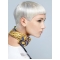 Young Fashion Silver Sculpted Short Straight Cut Lace Front Synthetic Women Wigs