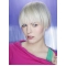 Young Fashion Soft Angled Bob Slight Curve Youthful White Capless Synthetic Women Wigs