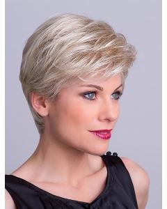 Straight Platinum Blonde Layered 8" Capless Synthetic Short Wigs