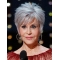 Grey 8" Straight Boycuts Short Jane Fonda Wigs