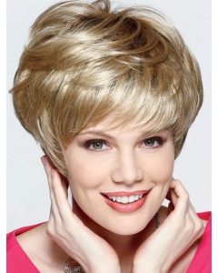  Comfortable Blonde Straight Short Capless Synthetic Women Wigs