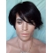 Trendy Black Straight Short Capless Synthetic Men Wigs
