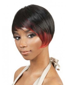 Black Straight Short Capless Synthetic Tempting Women Wigs