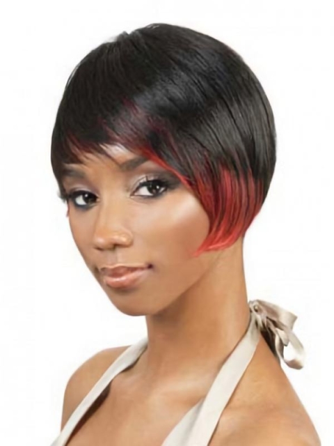 Black Straight Short Capless Synthetic Tempting Women Wigs