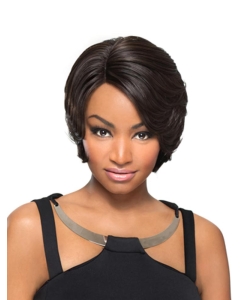 Durable Black Straight Short Without Bangs Capless Synthetic Women African American Wigs