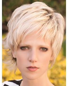 Blonde Straight  Short Capless Synthetic Kids Wigs