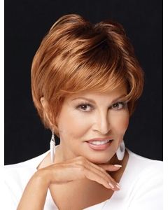 Comfortable Auburn Straight Short Layered Lace Front Synthetic Women Wigs