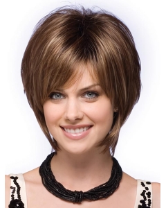Comfortable Brown Straight Short Capless Synthetic Women Bob Wigs