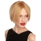 Convenient Blonde Short Straight Lace Front Human Hair Women Bobs  Wigs