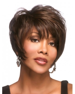 Brown Convenient Layered Straight Short Capless Synthetic Women Wigs