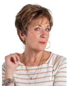 Short 8" Wavy Blonde 100% Hand-tied Synthetic Layered Wigs  For Elderly Ladies