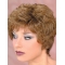 Classic Wavy  Brown Short Monofilament Human Hair Wig For Women 