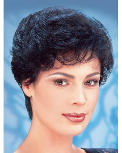 Synthetic Short Wavy Black Capless Synthetic Women Wigs