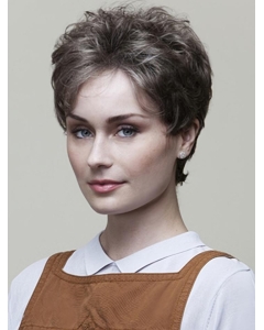 6" Wavy Brown Classic Short Lace Front Synthetic Women Wigs