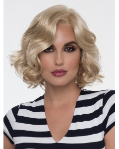 Modern Blonde Wavy Short 10" Lace Front Synthetic Women Wigs