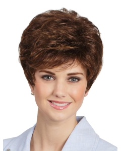  Classic Wavy 8" Short Brown Capless Synthetic Women Wigs