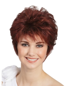 Monofilament Wavy Red 8" Classic Wigs For People With Cancer
