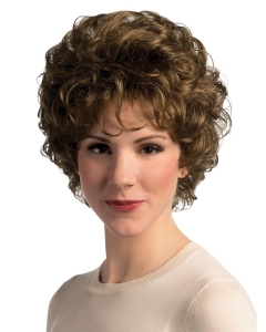 Wavy Short Brown With Bangs Capless Synthetic Women Wigs