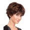Incredible Auburn Layered Wavy Short Hand-Tied Human Hair Women Wigs