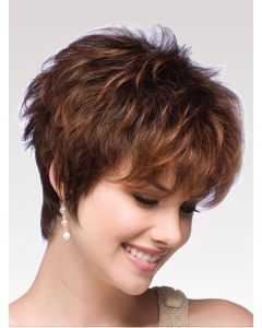 Affordable Auburn Wavy Short Boycuts Capless Synthetic Women Wigs
