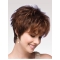 Affordable Auburn Wavy Short Boycuts Capless Synthetic Women Wigs