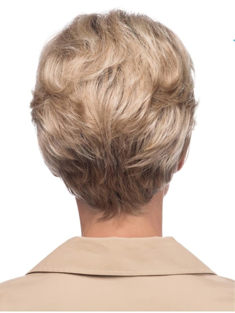 Blonde 8" Wavy Short Monofilament Synthetic Women Wigs