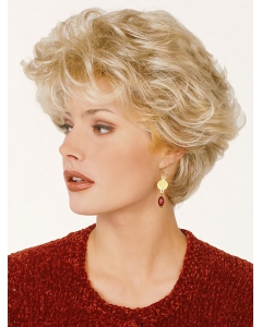 Tempting Blonde Wavy Short Capless Classic Synthetic Women Wigs
