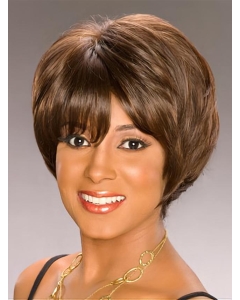 Beautiful Brown Wavy Short Capless Synthetic African American Women Wigs