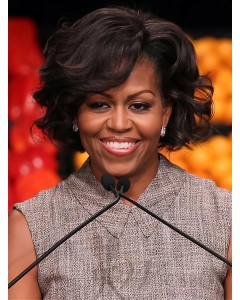 Straight Short Wavy Lace Front Human Hair First Lady Michelle Obama Women Wigs