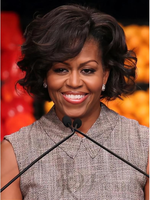  Straight Short Wavy Lace Front Human Hair First Lady Michelle Obama Women Wigs