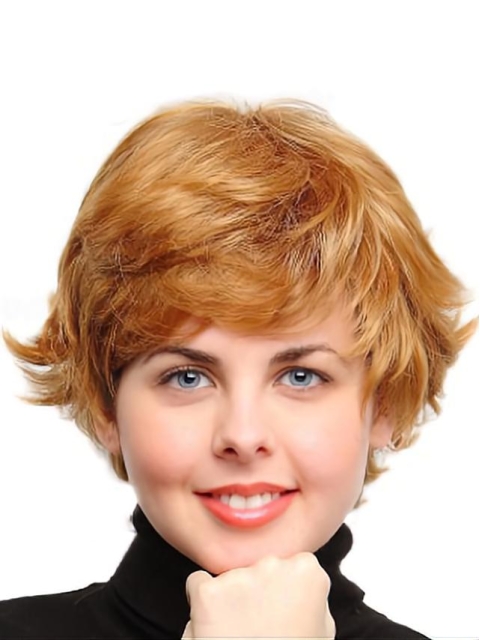 Best Auburn Wavy Short Capless Synthetic Women Wigs