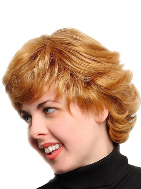 Best Auburn Wavy Short Capless Synthetic Women Wigs