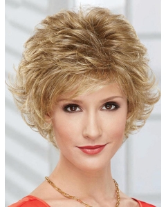 Wonderful Short Wavy Blonde Layered Capless Fantastic Synthetic Women Wigs