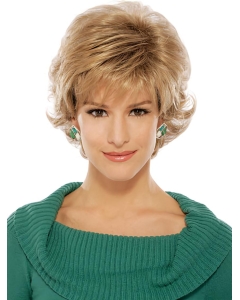 Refined Blonde Wavy Short Capless Classic Synthetic Women Wigs