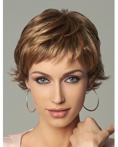 Blonde Wavy Short Monofilament Synthetic Women Wigs
