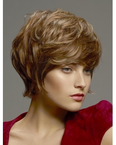Wonderful Blonde Short Wavy Boycuts Capless Fantastic Synthetic Women Wigs
