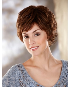 Wholesome Brown Wavy Short Capless Classic Synthetic Women Wigs