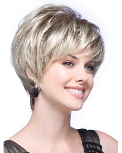 Exquisite Wavy Short Capless Synthetic Grey Women Wigs