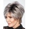 8" Wavy Short Capless Synthetic Grey  Jaclyn Smith Women Wigs