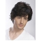 Shining Black Wavy Short Hand-Tied Human Hair Men Wigs